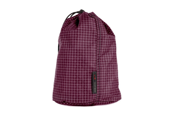 A Size 3 Acai (dark purple with white grid) 200 Halcyon Travel Stuff Sack.